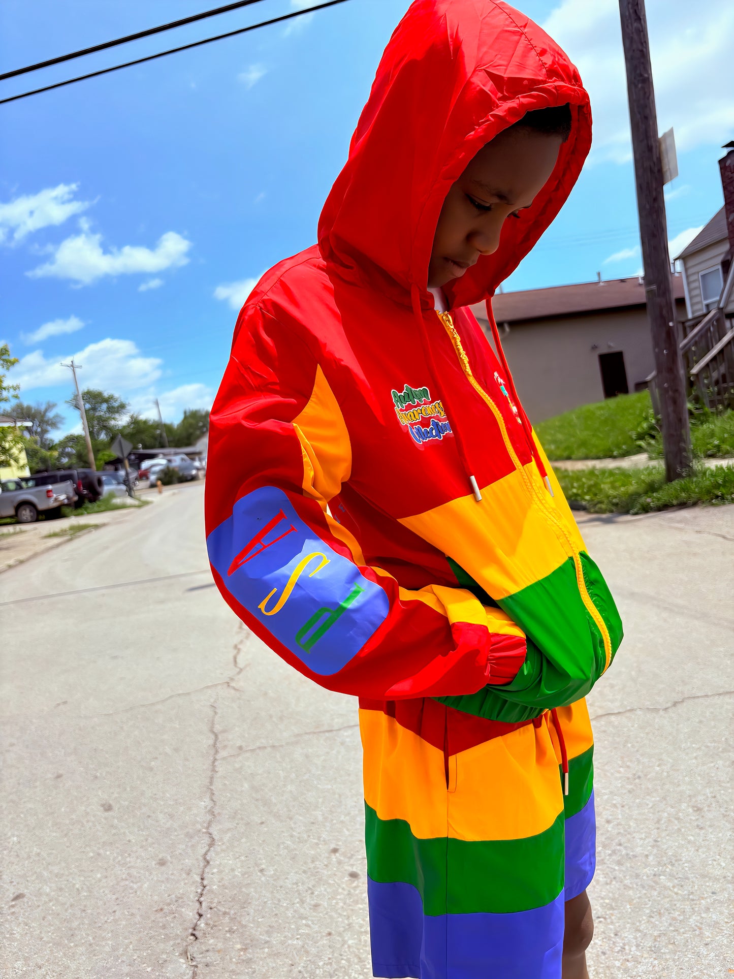 Children Autism Awareness Windbreaker Set