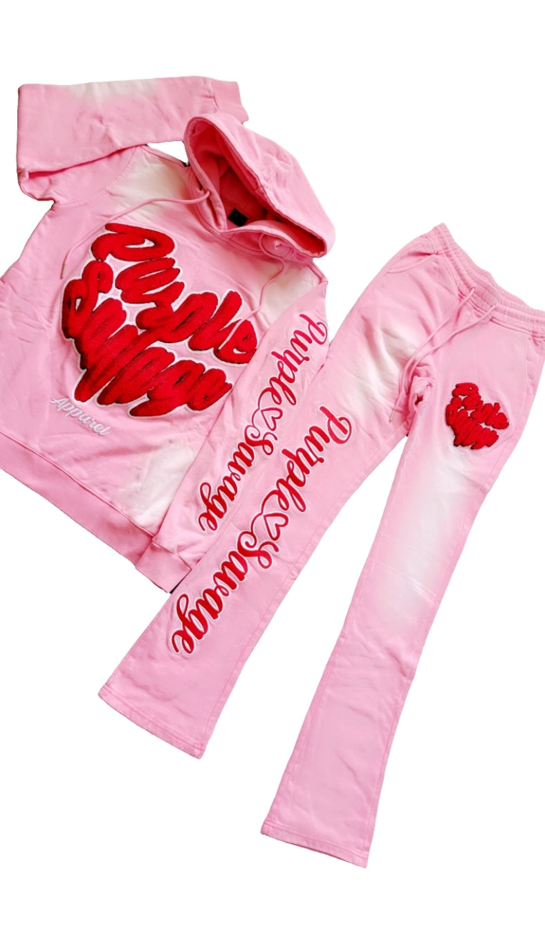 Valentine's Day Washed Stacked Jogger Outfit