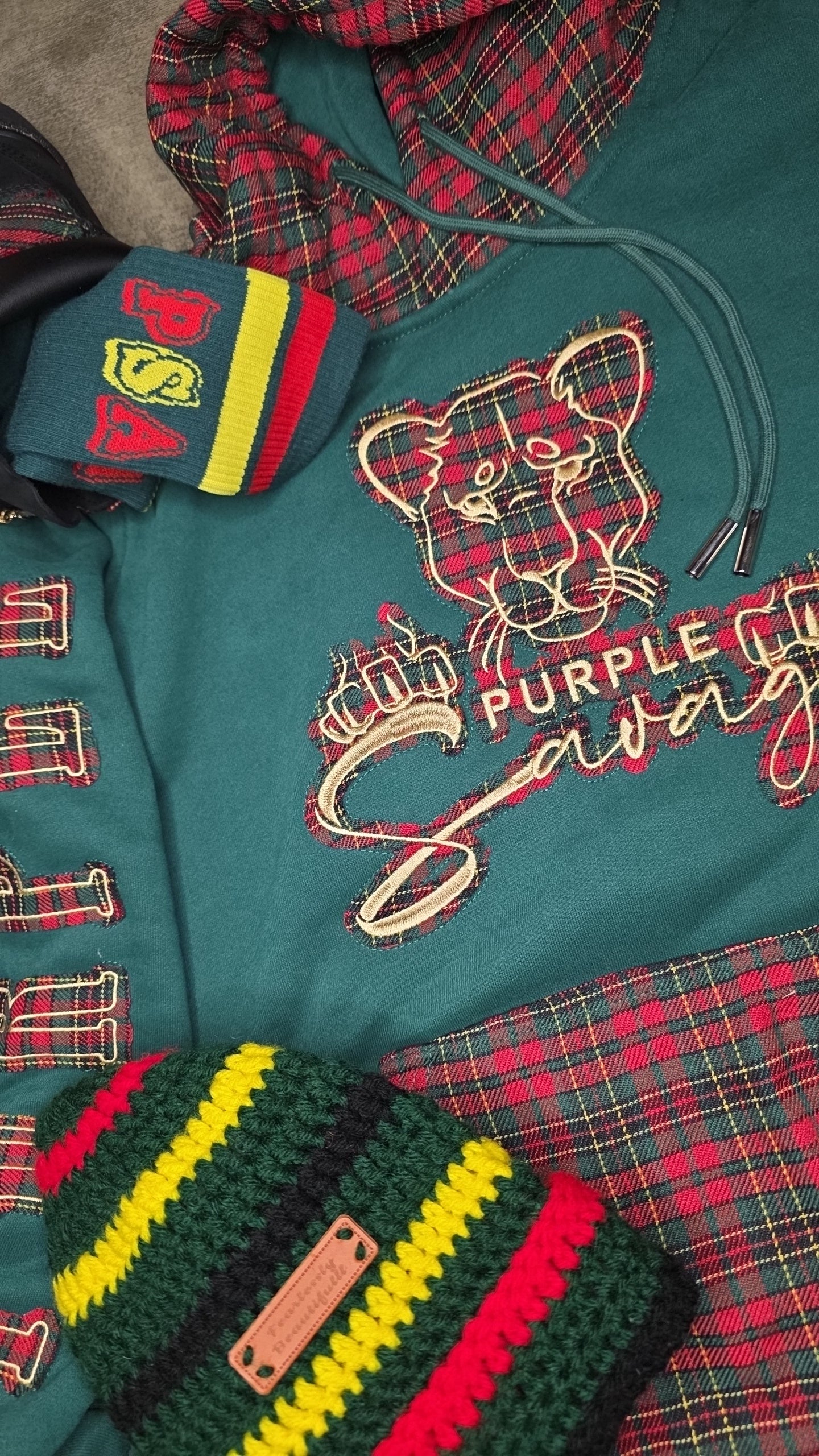 Christmas Plaid Hoodie with Crew Socks