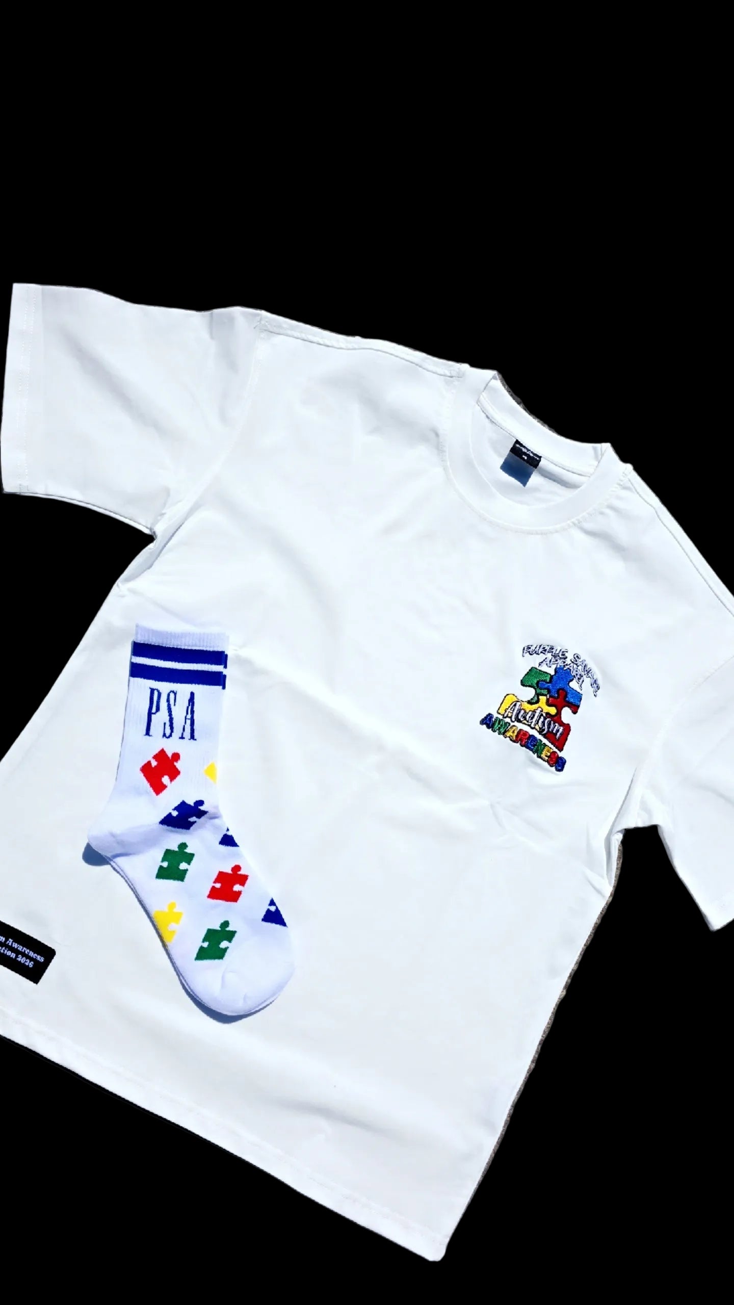 Autism Awareness Boxy Tee with Crew Socks