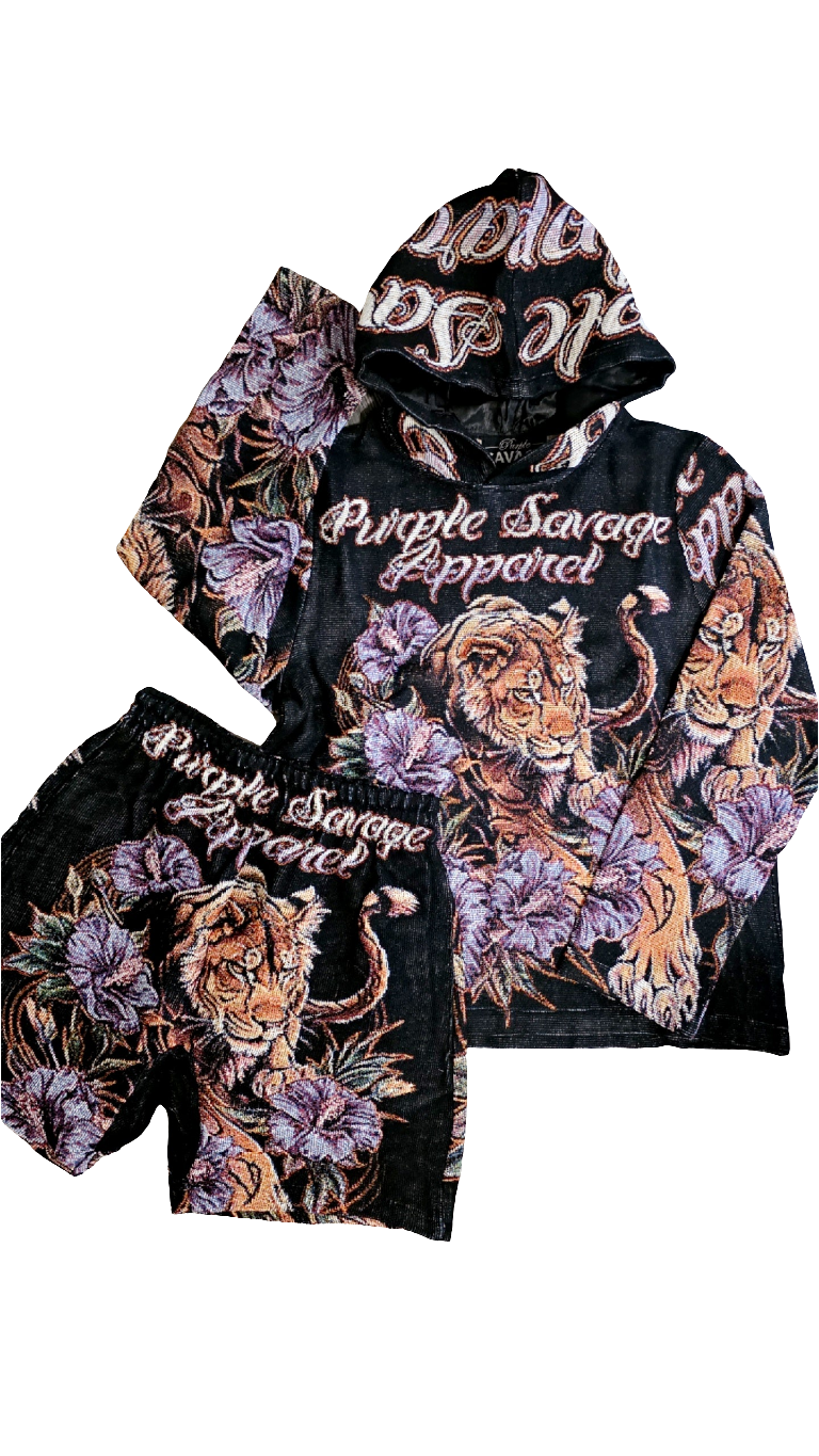 Lion Hibiscus Tapestry Set