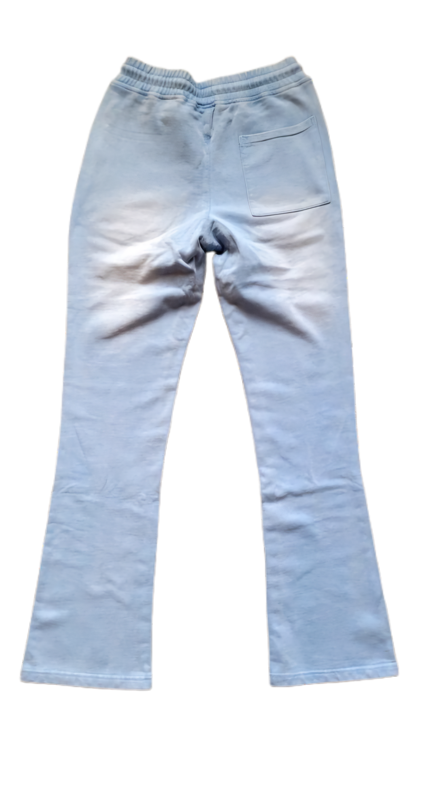 Unisex Light Blue Washed Stacked Jogger