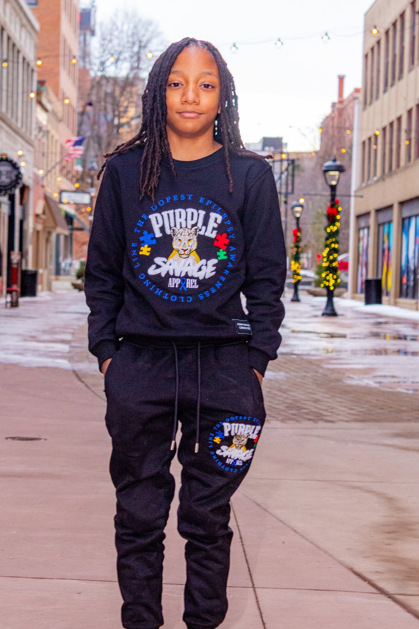 Children's Autism Awareness Crew Jogger Set