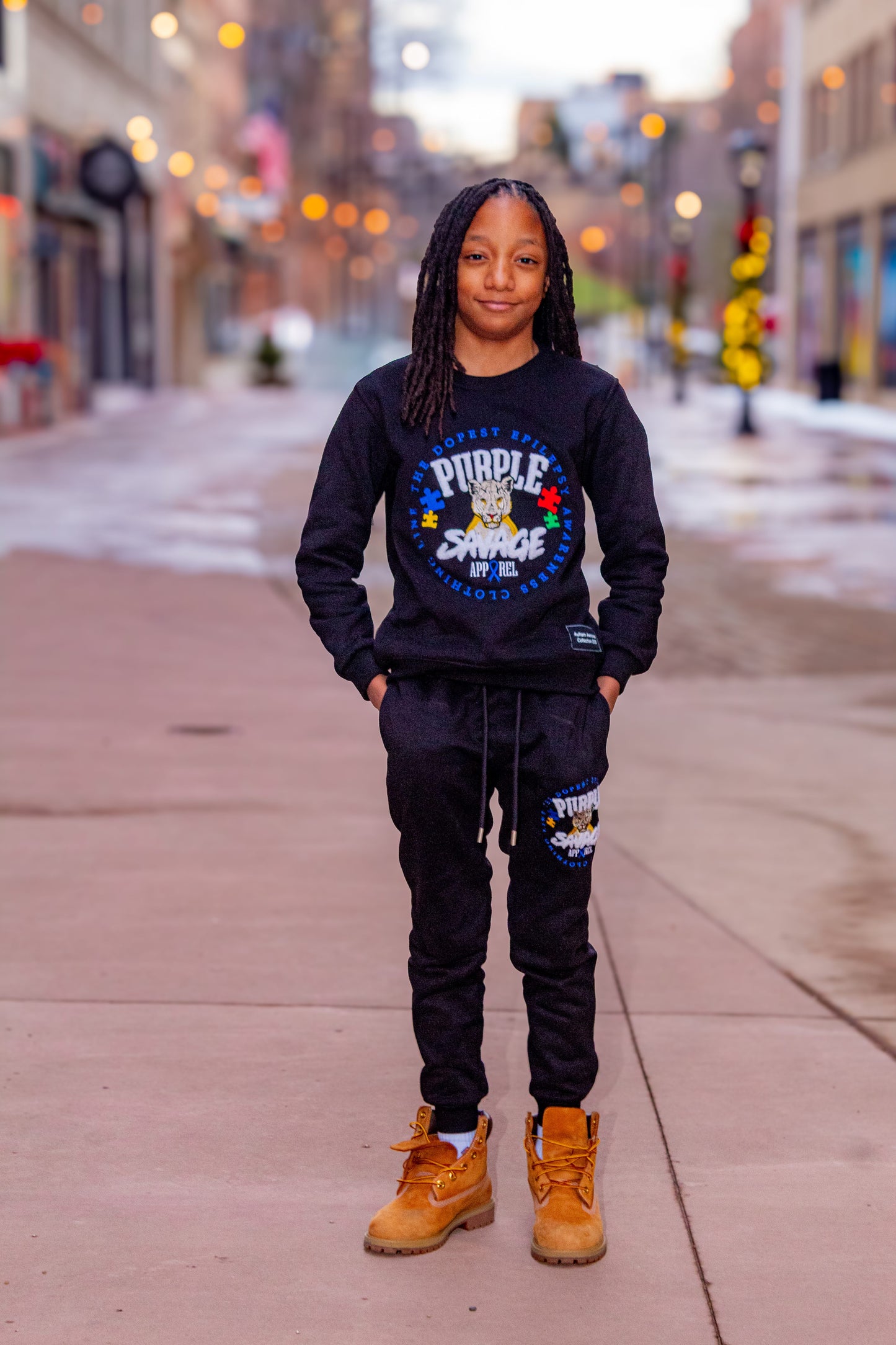 Children's Autism Awareness Crew Jogger Set