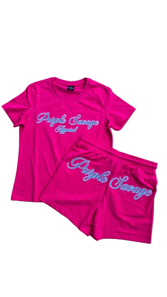 Women's Rhinestone Short Set