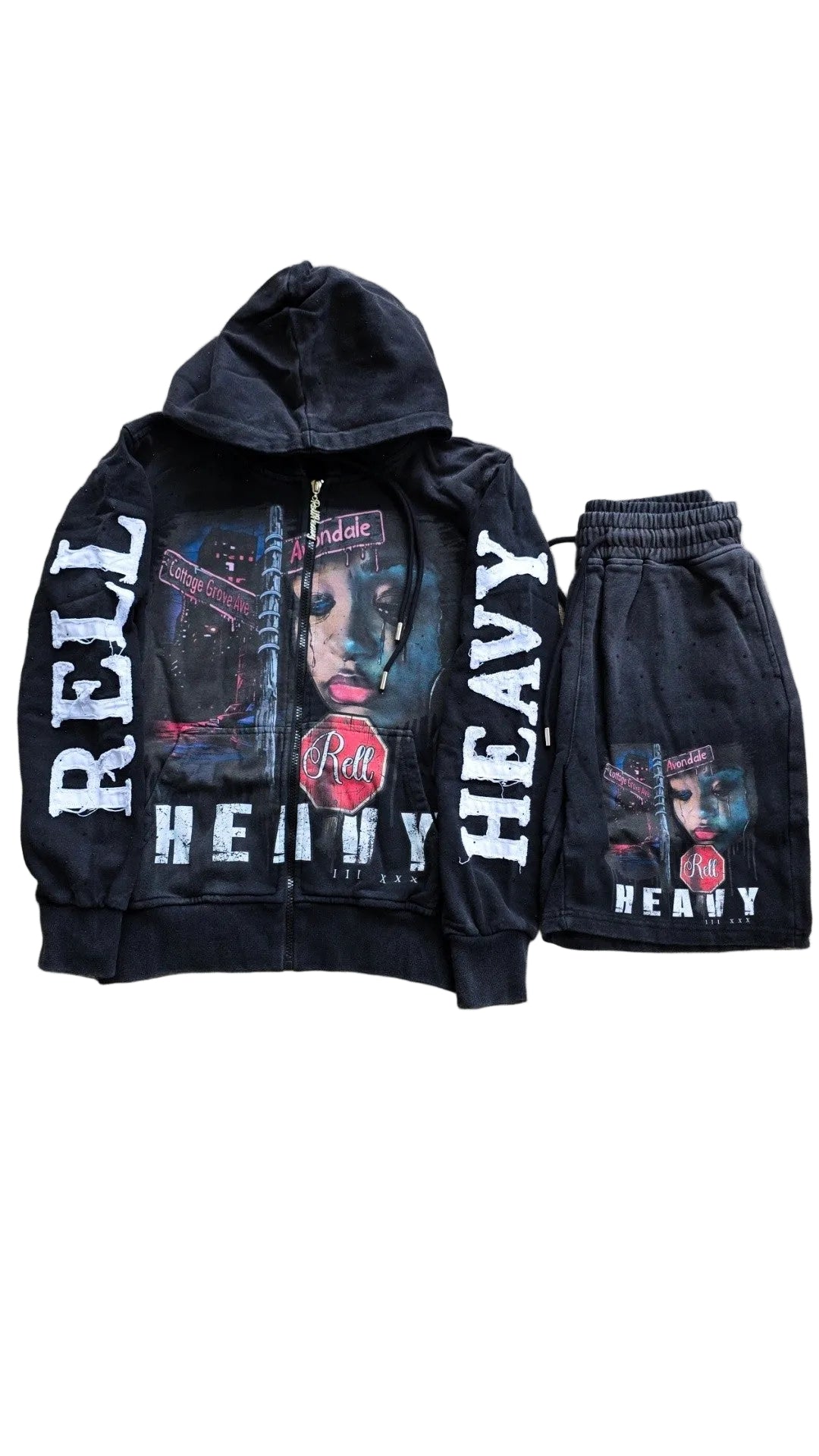 Rell Heavy 2 Piece Rhinestone Set