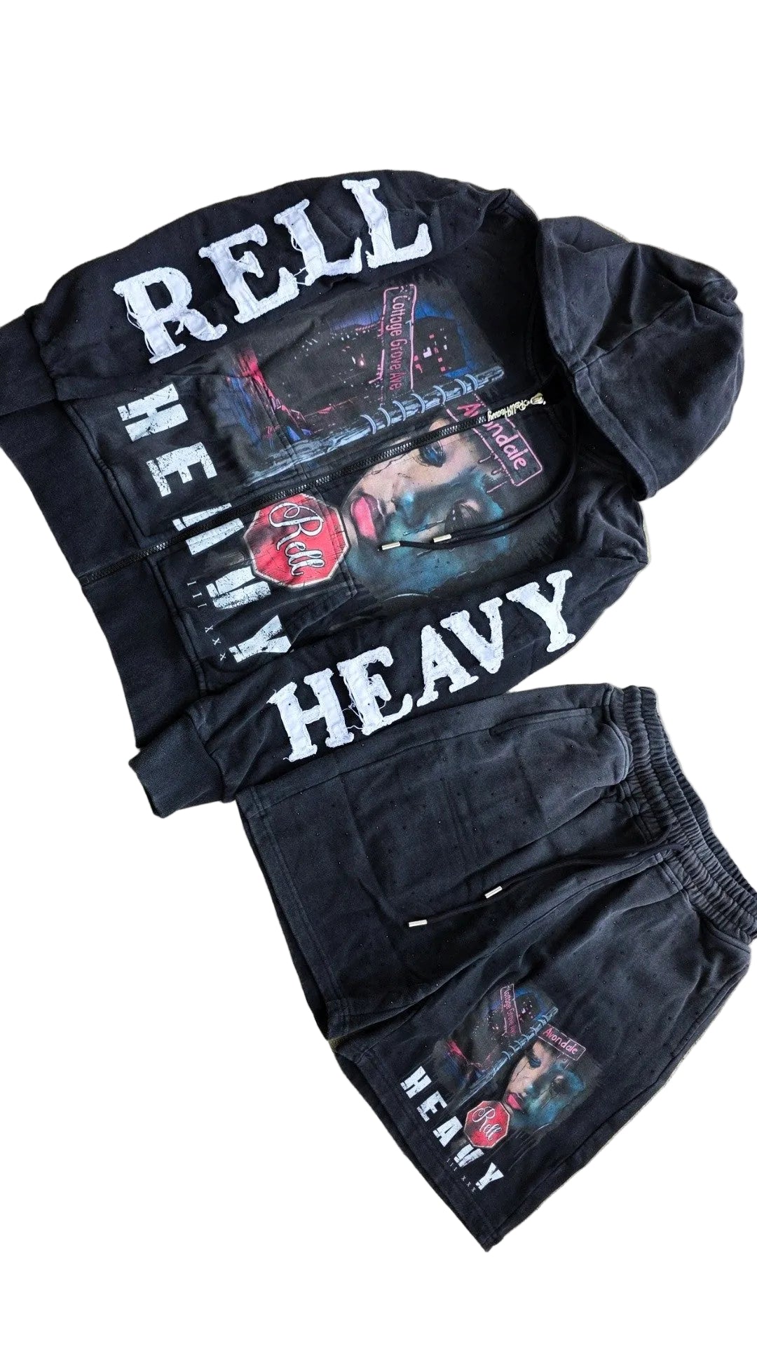 Rell Heavy 2 Piece Rhinestone Set