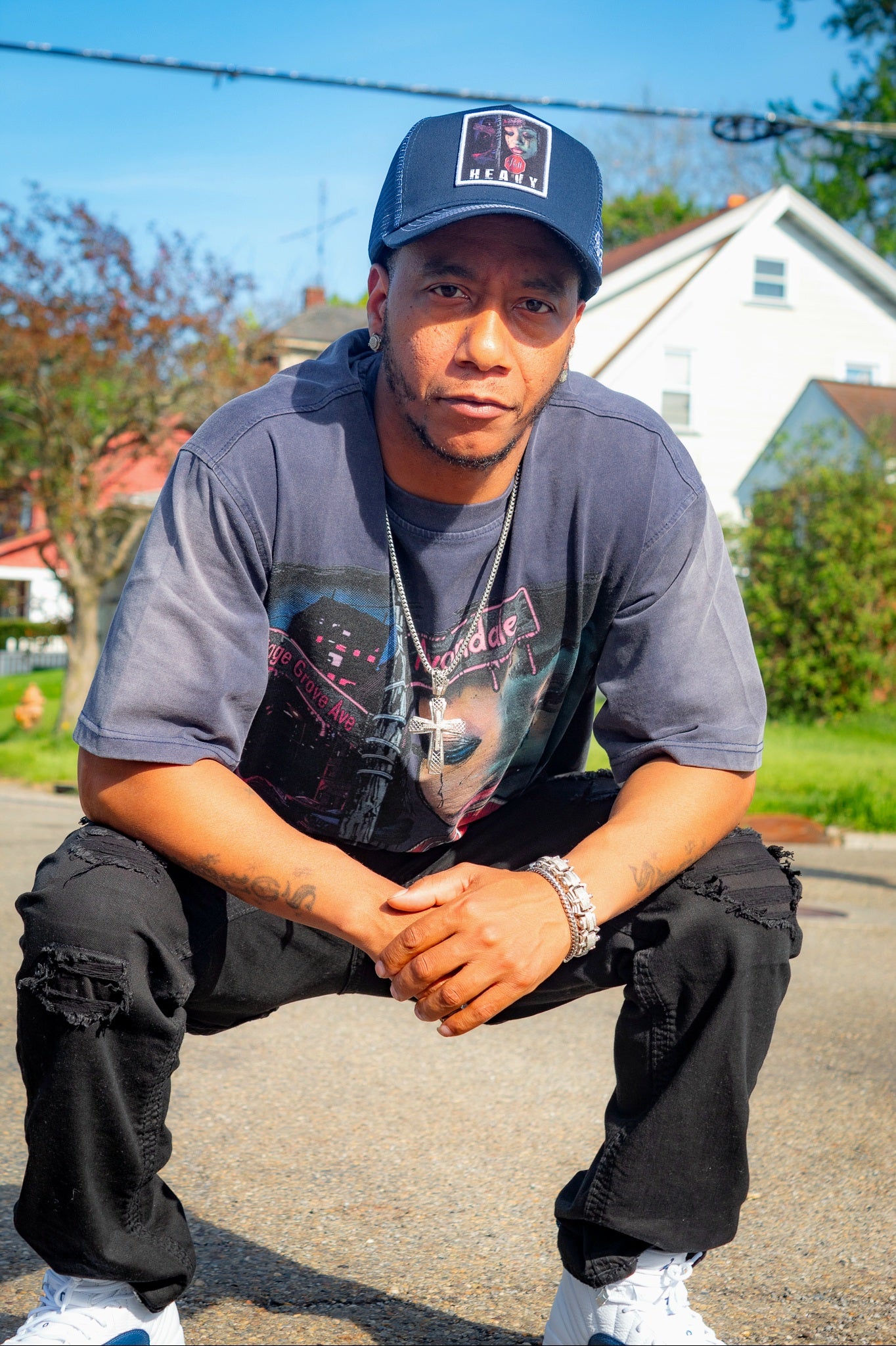 Rell Heavy Washed Tee with Trucker Hat