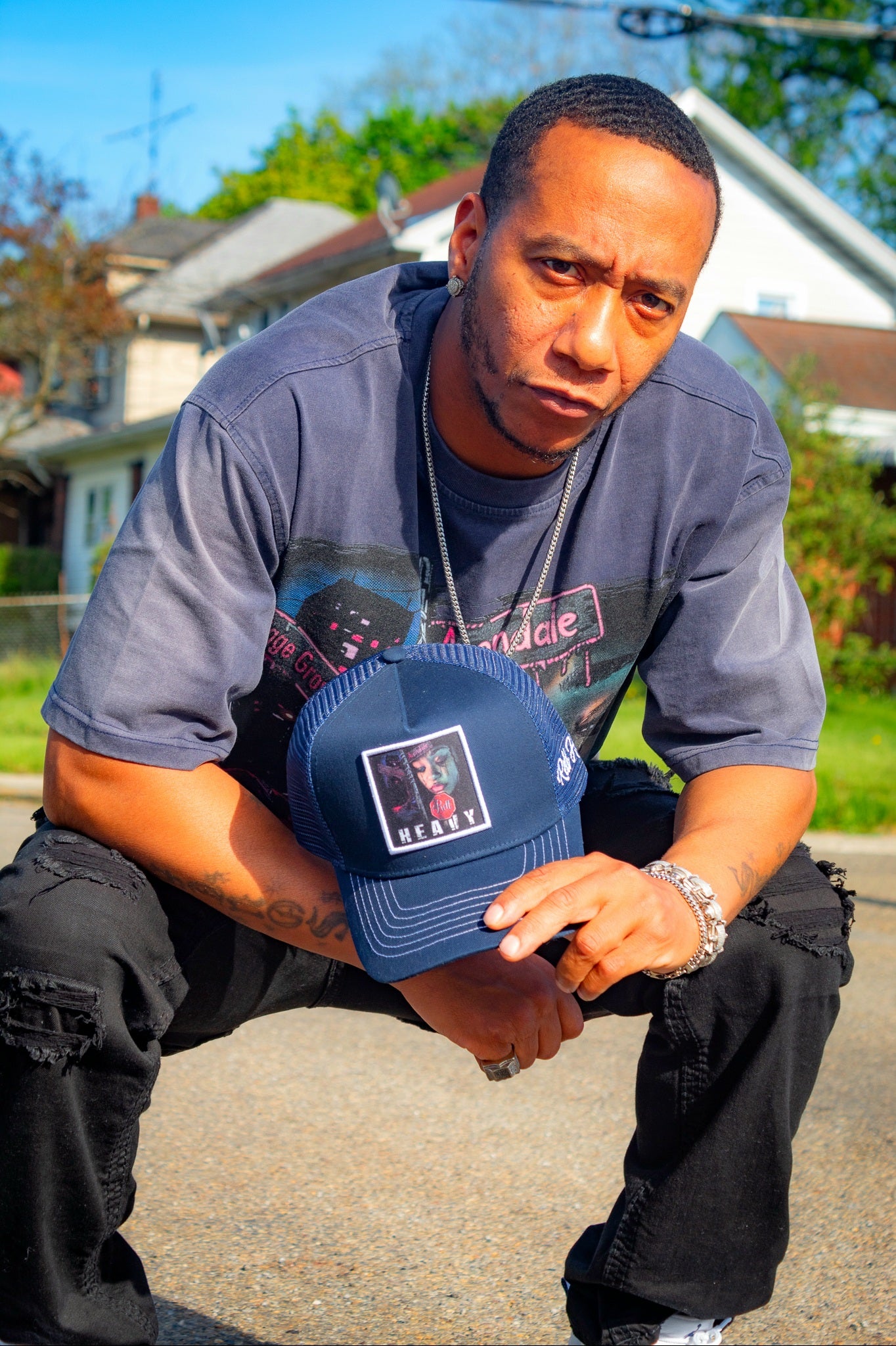 Rell Heavy Washed Tee with Trucker Hat