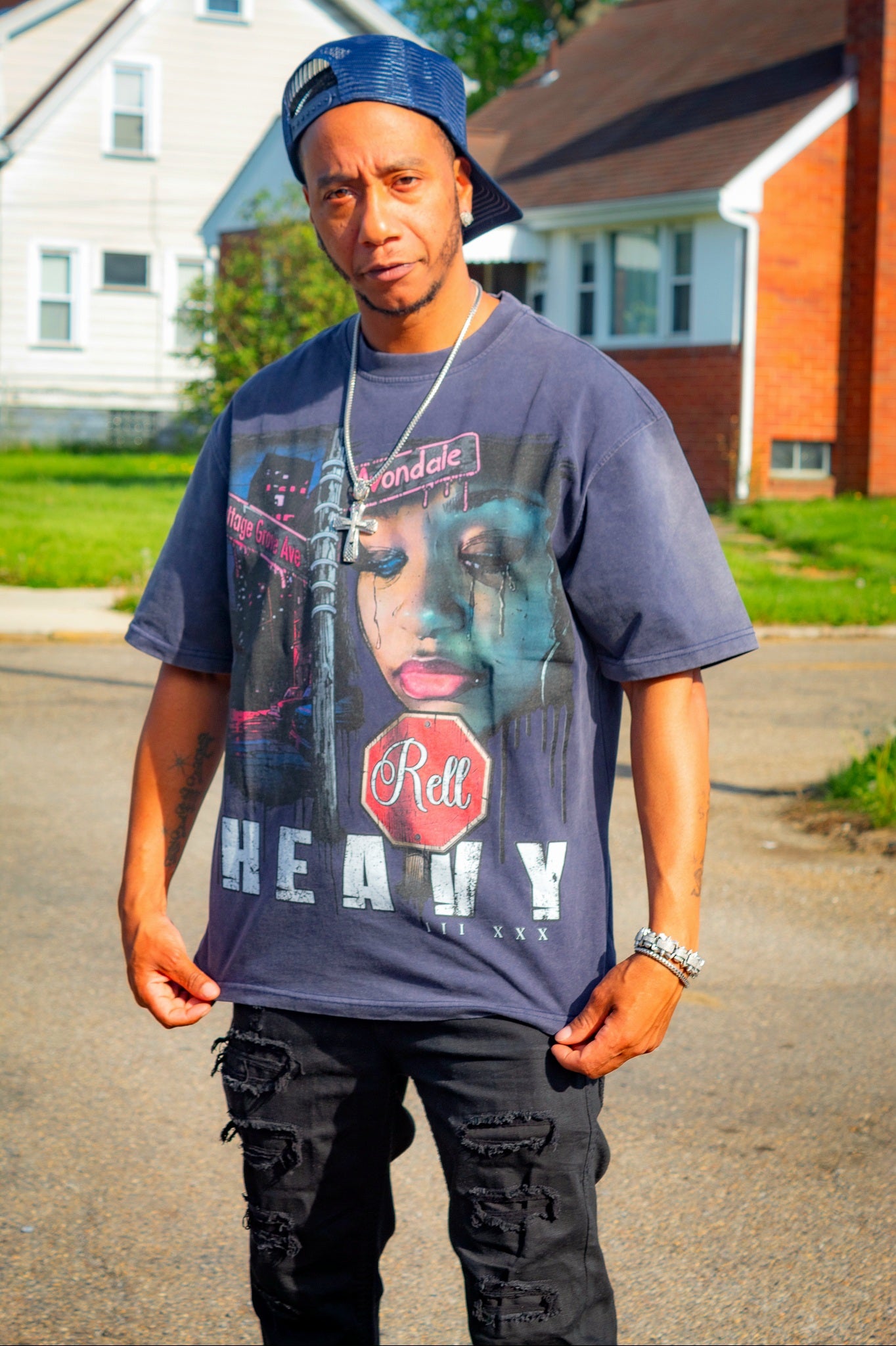 Rell Heavy Washed Tee with Trucker Hat
