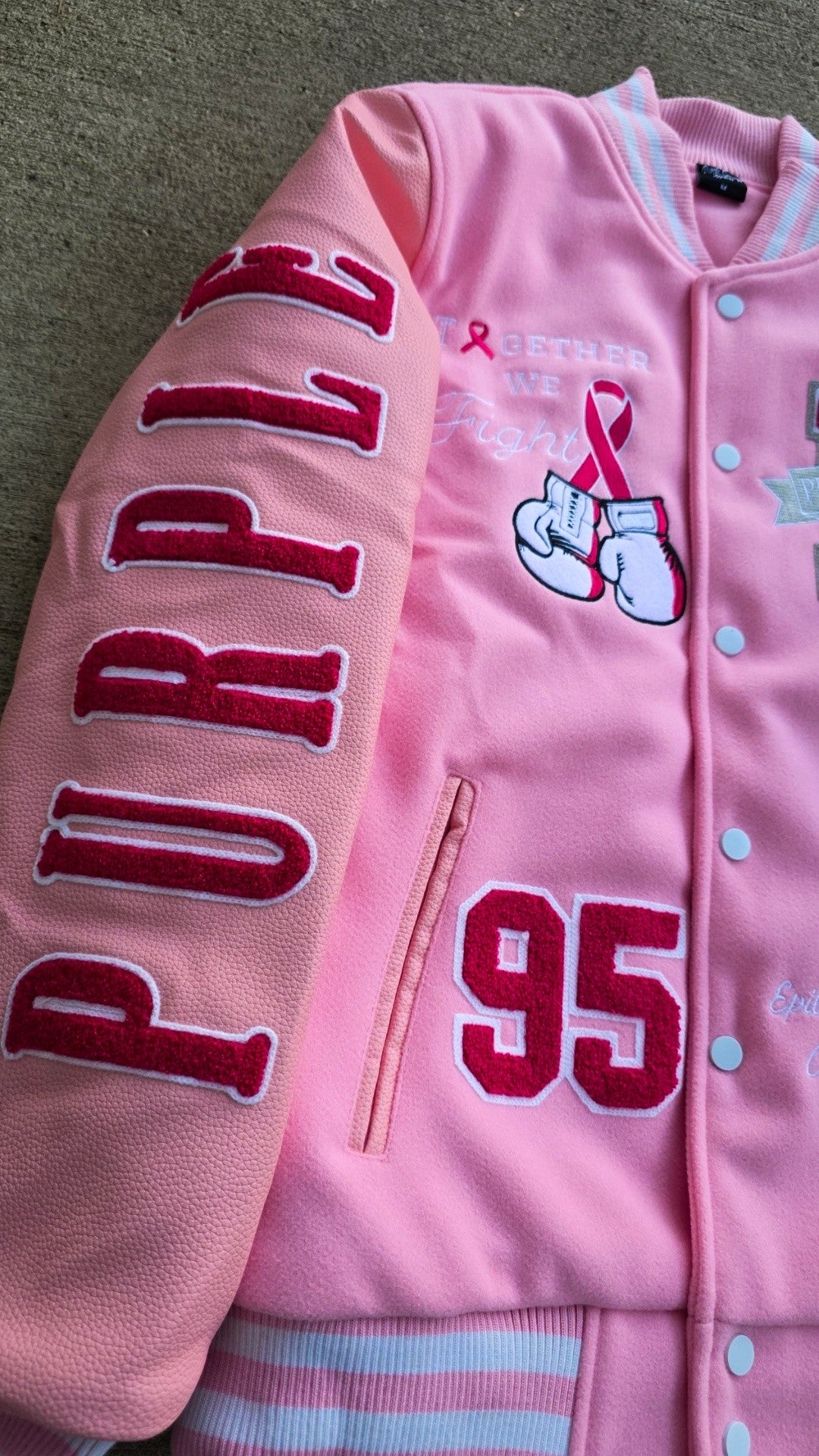 Maxine Breast Cancer Varsity Jacket