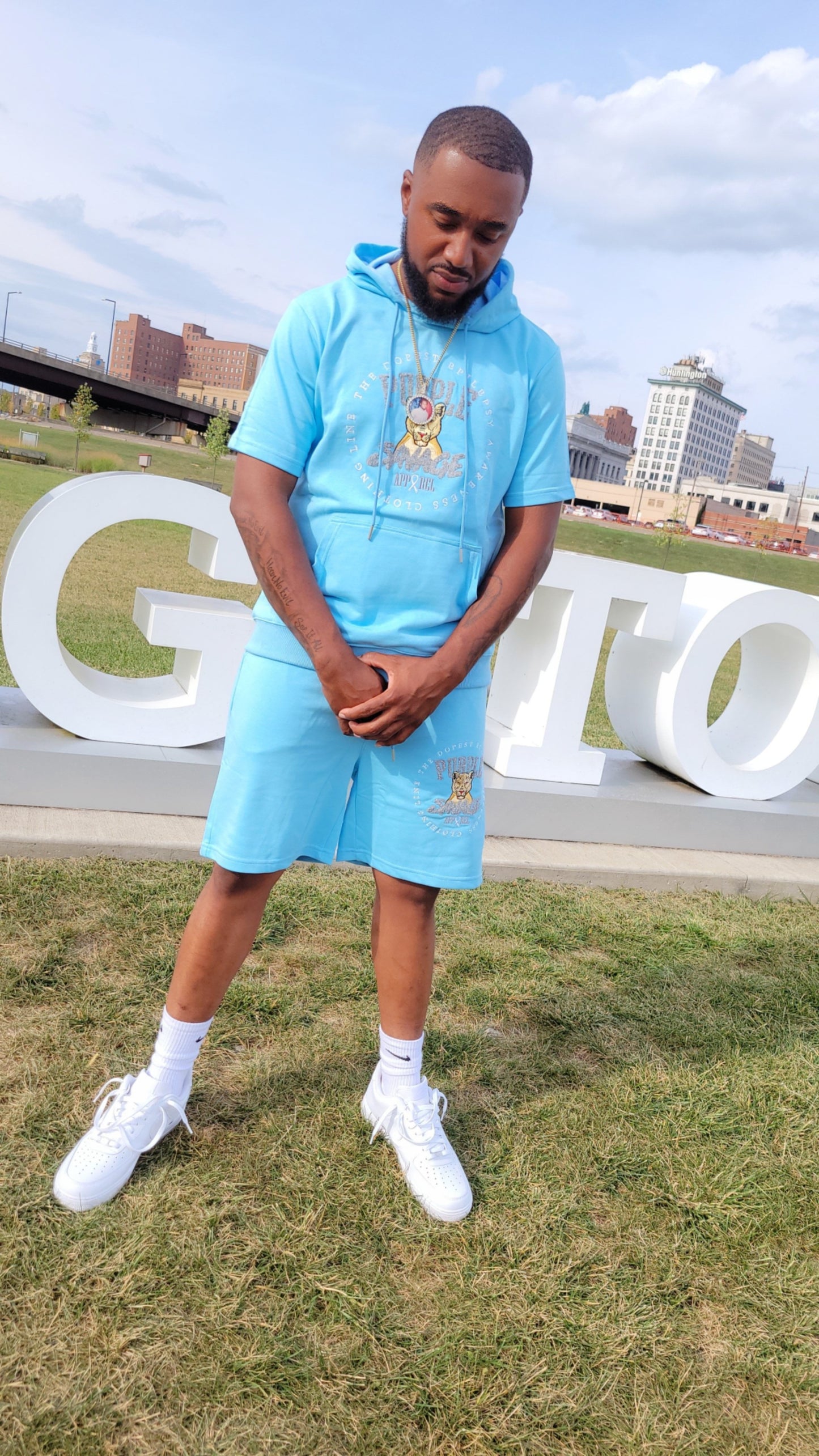 Short Sleeve Hoodie Short Set