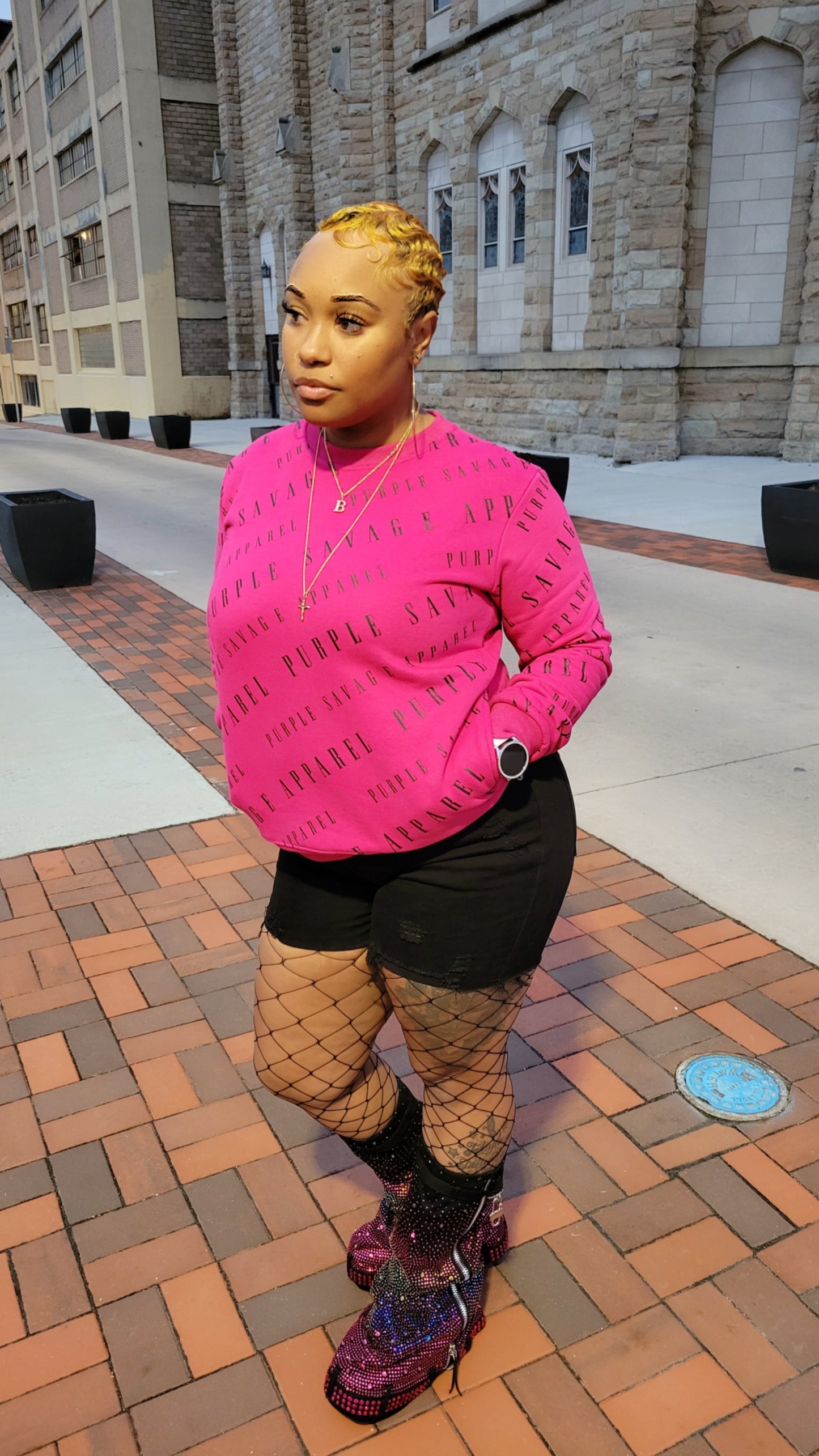Hot Pink Crew Sweatshirt