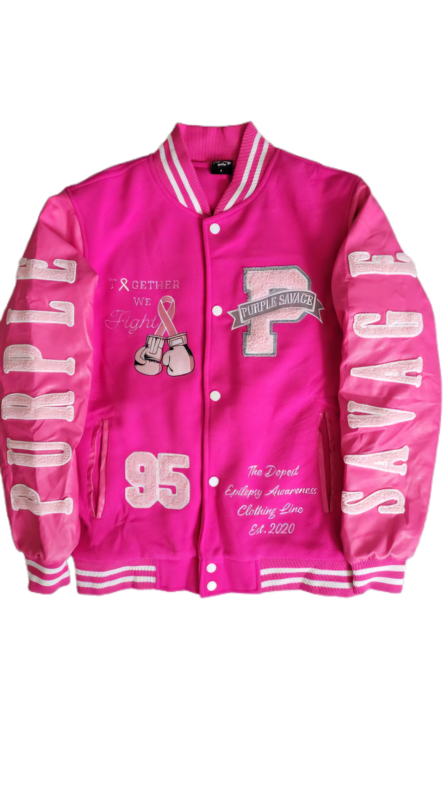 Maxine 95 Breast Cancer Varsity Jacket