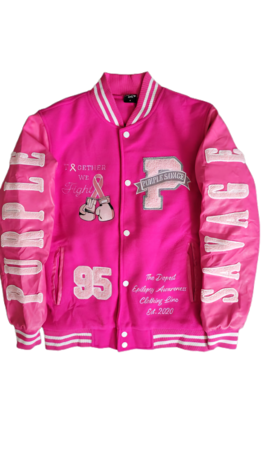 Maxine 95 Breast Cancer Varsity Jacket