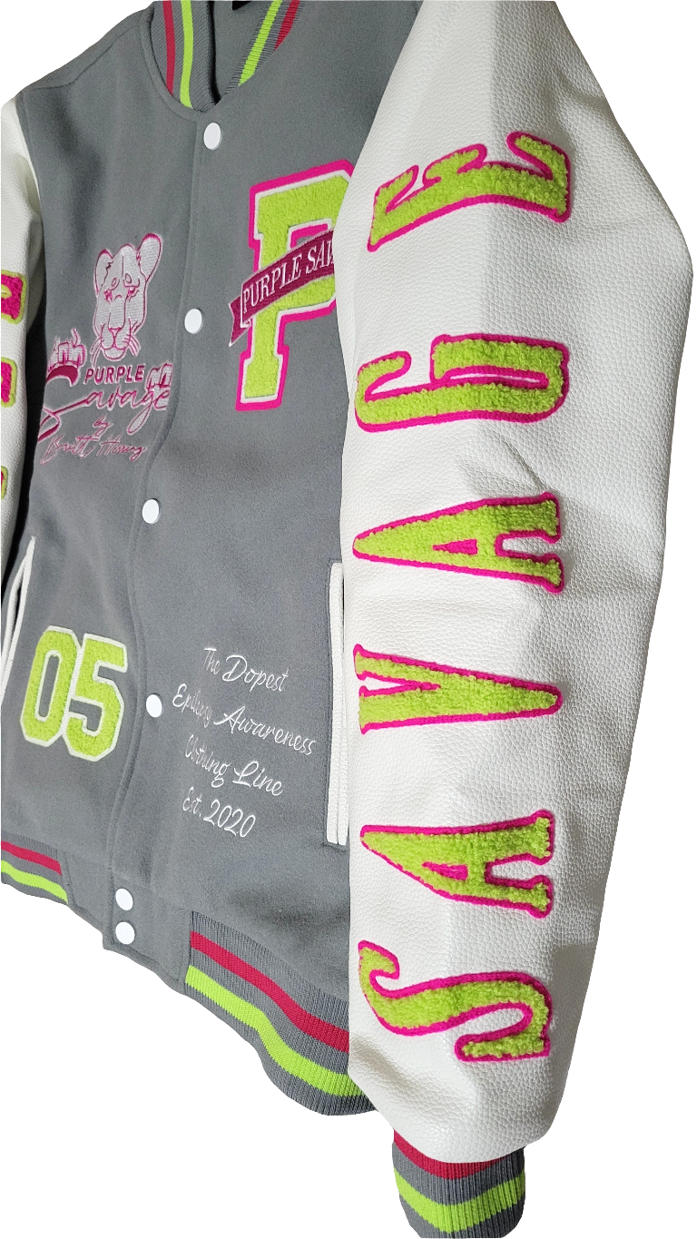 Watermelon PSA Lion Scratch Varsity Jacket
