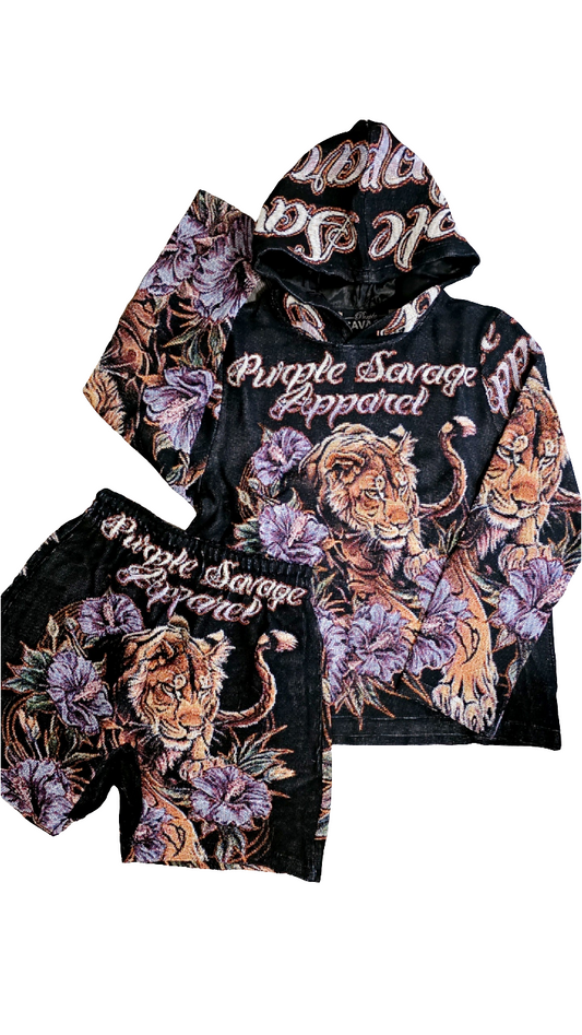 Lion Hibiscus Tapestry Set