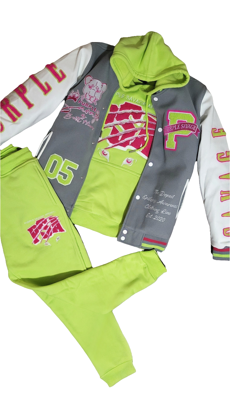 Watermelon PSA Lion Scratch Varsity Jacket