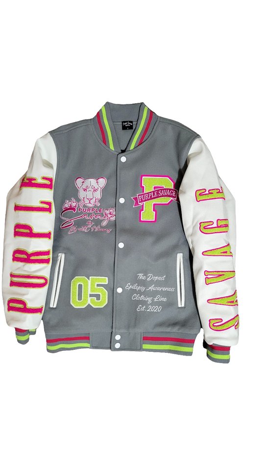 Watermelon PSA Lion Scratch Varsity Jacket