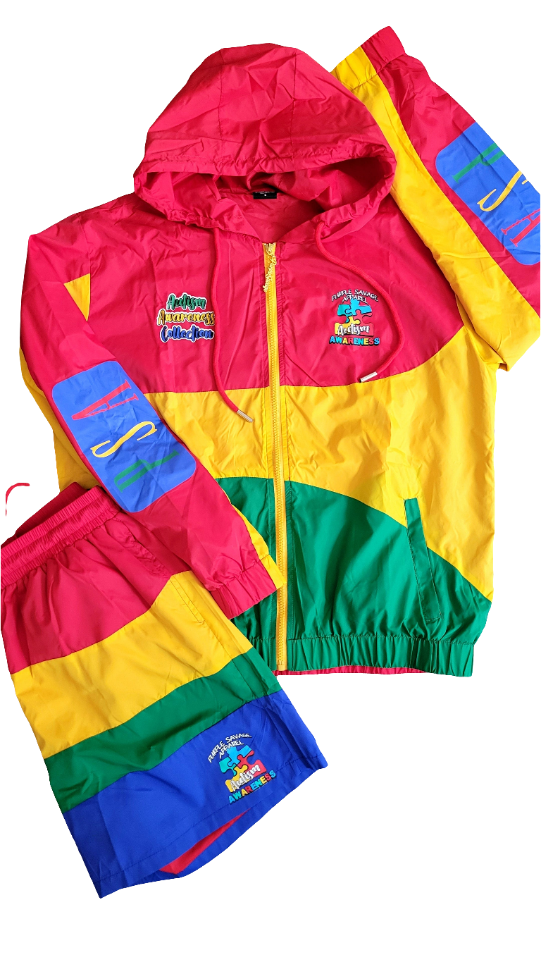 Children Autism Awareness Windbreaker Set